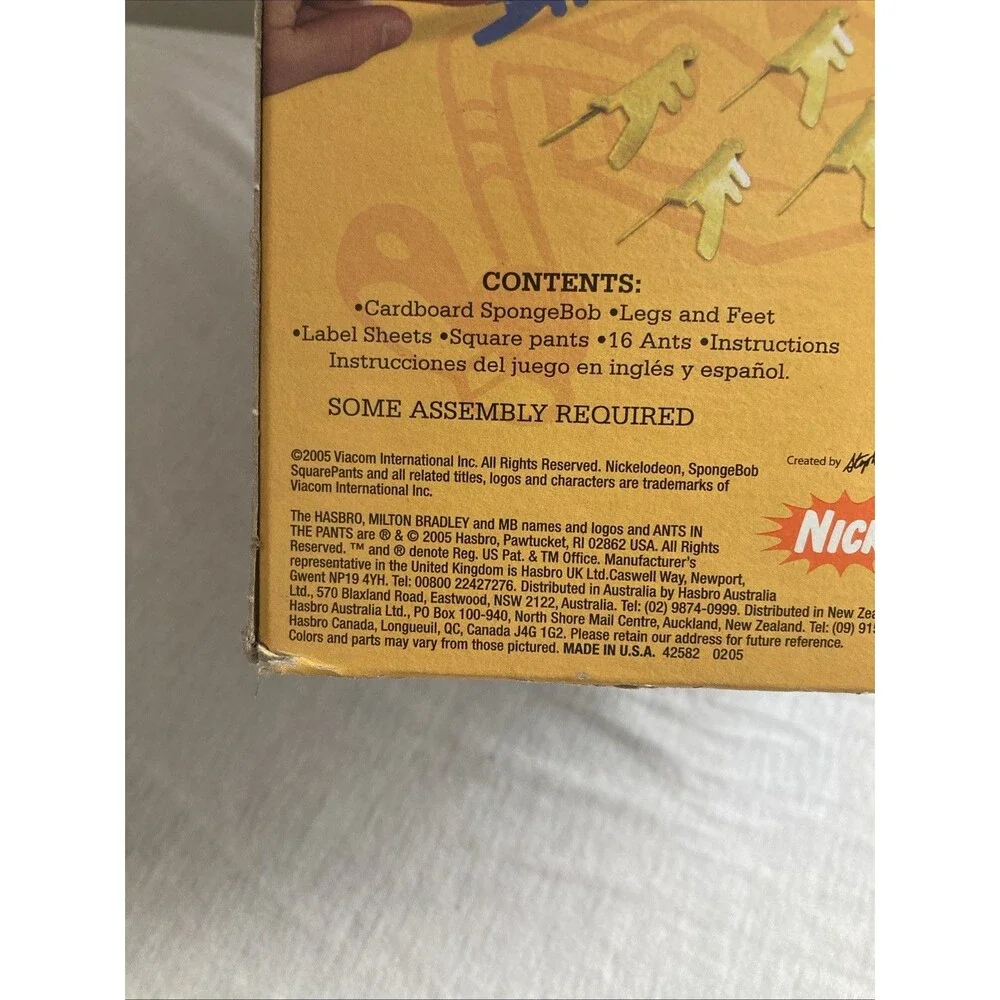 2005 Vintage SpongeBob Ants in the Square Pants Nickelodeon Game Complete Game